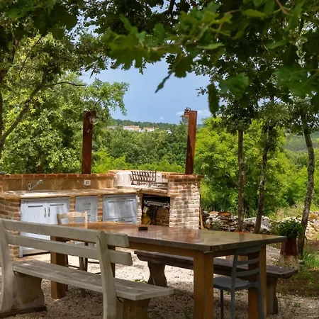 Rustic Krug With Panorama View In Buje Villa